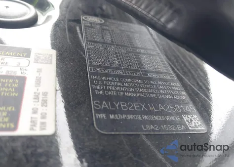 2020 Land Rover Range Rover Velar P250 S из США, поврежденный, VIN SALYB2EX1LA258145